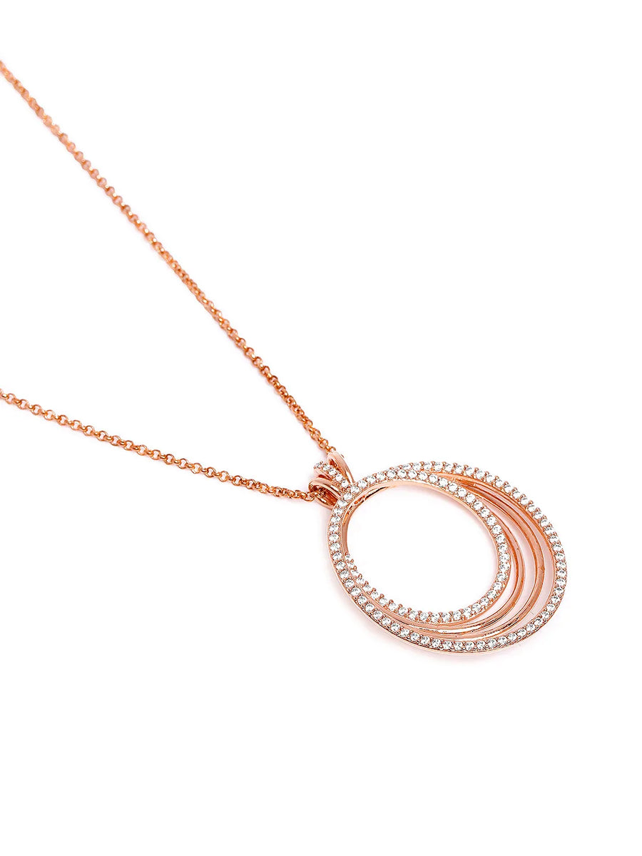 Exquisite CZ Round Layer Pendant Set