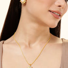 Glam Pearl & Crystal Floral Pendant Set