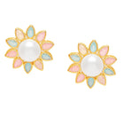 Glam Pearl & Crystal Floral Pendant Set