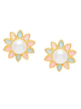 Glam Pearl & Crystal Floral Pendant Set