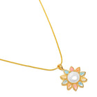 Glam Pearl & Crystal Floral Pendant Set
