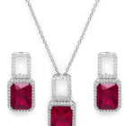 Elegant CZ & Crystal Pendant Set