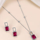 Elegant CZ & Crystal Pendant Set