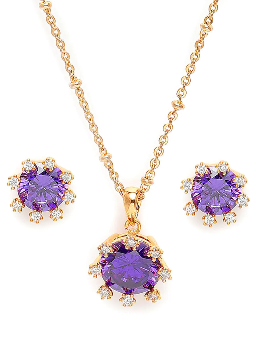 Deluxe CZ & Crystal Pendant Set
