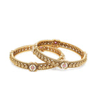 Traditional Temple Floral Accents Bangles