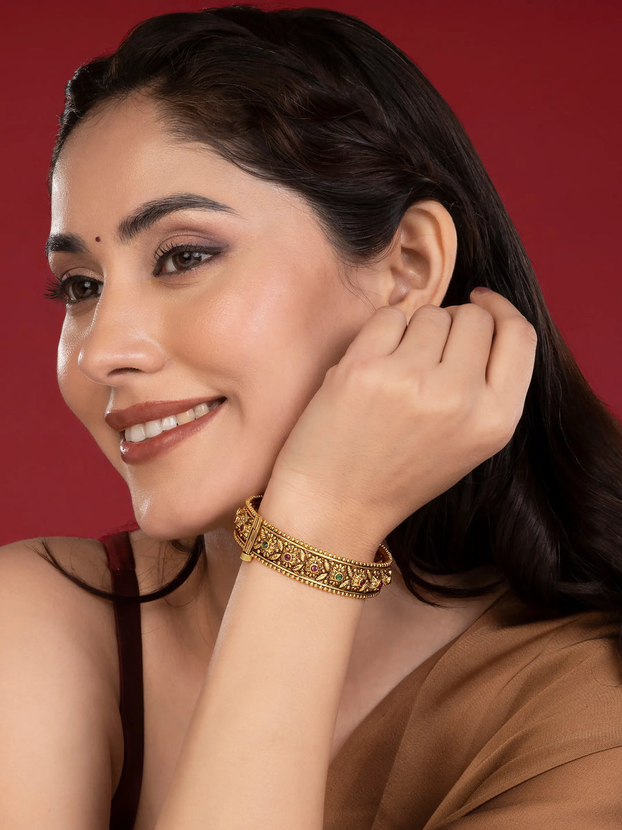 Heritage Kundan-Set Gold Bangle