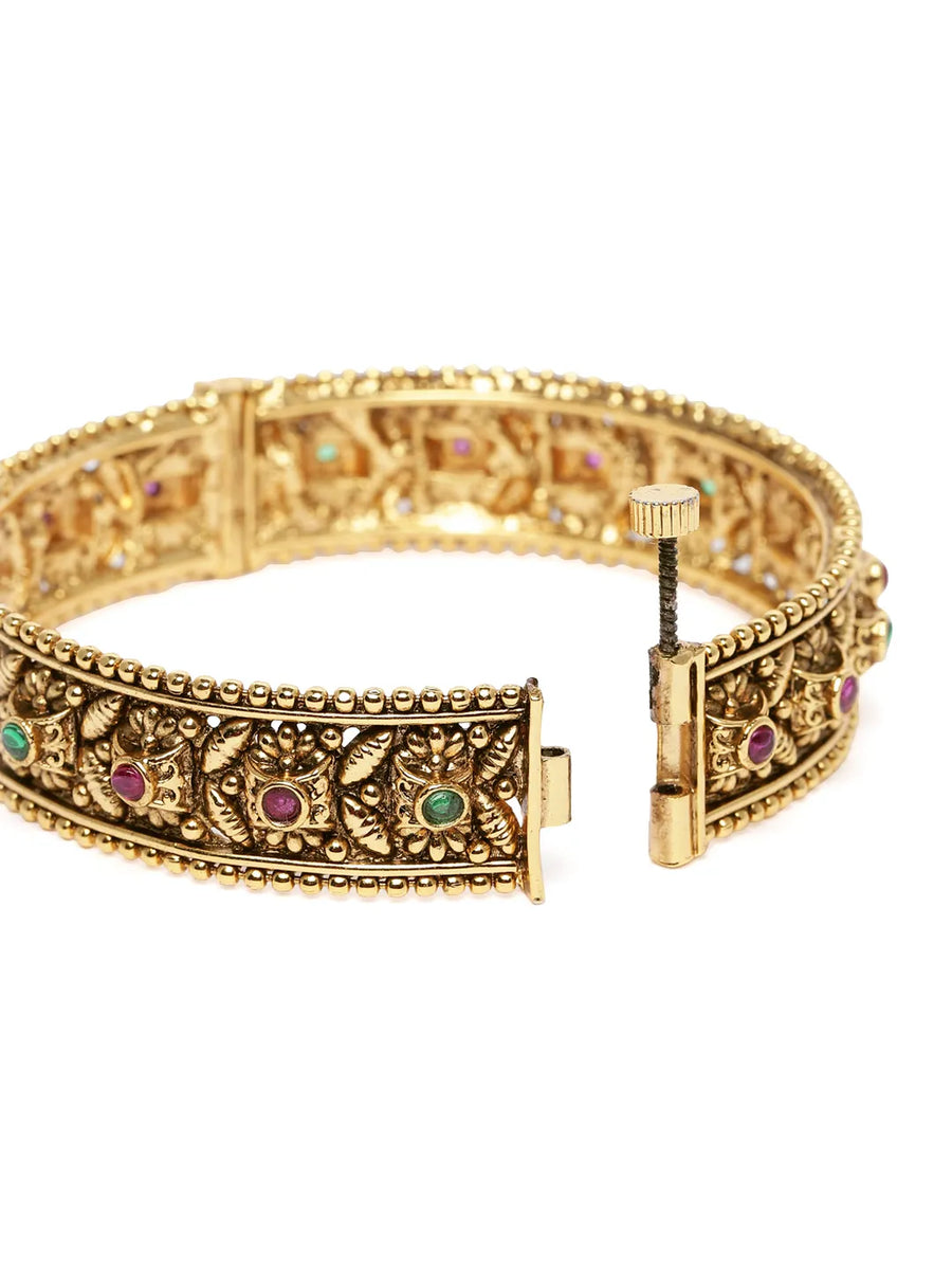 Heritage Kundan-Set Gold Bangle