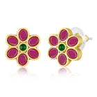 Floral Gemstone Stud Earrings – Elegant & Colorful | Peora