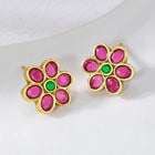 Floral Gemstone Stud Earrings for Her