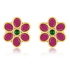 Floral Gemstone Stud Earrings – Elegant & Colorful | Peora