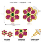 Floral Gemstone Stud Earrings – Elegant & Colorful | Peora