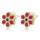 Floral Gemstone Stud Earrings – Elegant & Colorful | Peora