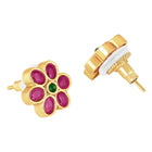 Floral Gemstone Stud Earrings – Elegant & Colorful | Peora