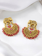 Stylish Beads Elephant Drop Earrings