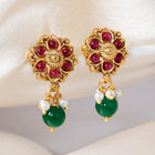 Chic Floral Bead Studded Drop Earrings