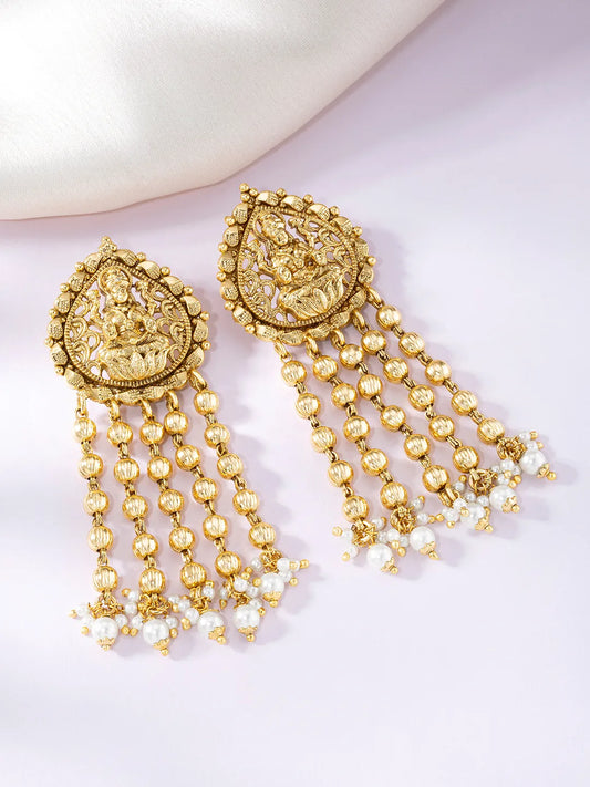 Divine Goddess Laxmi Tassel Earrings