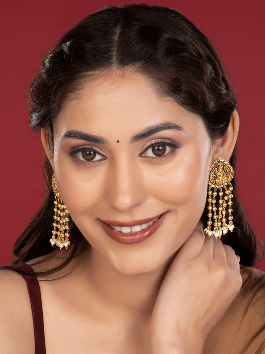 Divine Goddess Laxmi Tassel Earrings