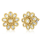 Kundan Floral Stud Earrings – Traditional Elegance | Peora