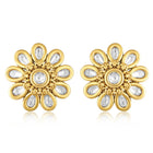 Kundan Floral Stud Earrings – Traditional Elegance | Peora