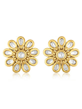 Kundan Floral Stud Earrings – Traditional Elegance | Peora