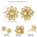 Kundan Floral Stud Earrings – Traditional Elegance | Peora