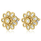 Kundan Floral Stud Earrings – Traditional Elegance | Peora