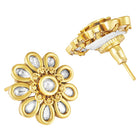 Kundan Floral Stud Earrings – Traditional Elegance | Peora