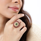Kundan Floral Accent Ring | Exquisite Fashion Jewellery by Peora