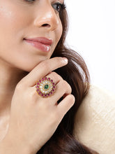 Kundan Floral Accent Ring | Exquisite Fashion Jewellery by Peora