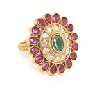 Kundan Floral Accent Ring | Exquisite Fashion Jewellery by Peora