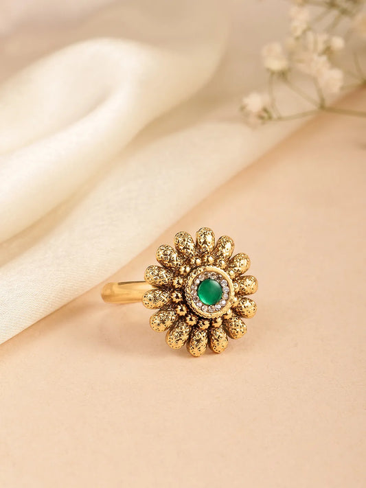 Ancient Grace Floral Finger Ring