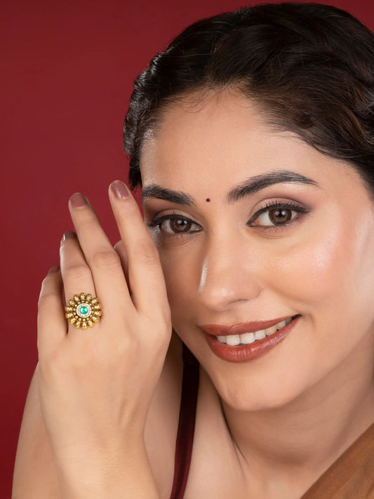 Ancient Grace Floral Finger Ring