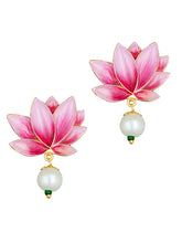 Pink Petal Drop Earrings