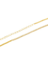 Heart Motif Rani pink CZ Stone Gold Belly Chain
