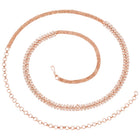 Refined Leaf CZ Studded Rose Gold Belly Chain