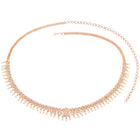 Floral Rose Gold CZ & Pearl Studded Belly Chain