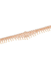 Floral Rose Gold CZ & Pearl Studded Belly Chain