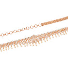 Floral Rose Gold CZ & Pearl Studded Belly Chain