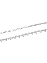 Sparkling Teardrop CZ Silver Belly Chain