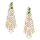 CZ Crystals Leaf Cascade Dangler Earrings