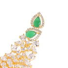CZ Crystals Leaf Cascade Dangler Earrings