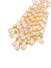 CZ Crystals Leaf Cascade Dangler Earrings