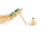 CZ Crystals Leaf Cascade Dangler Earrings