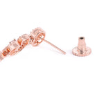 Sparkling Leaf CZ Crystals Drop Earrings - Rose Gold & Green