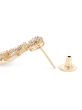 Sparkling Leaf CZ Crystals Drop Earrings - Green