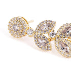 Sparkling Leaf CZ Crystals Drop Earrings - Red