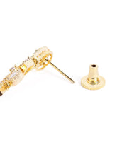 Sparkling Leaf CZ Crystals Drop Earrings - Red