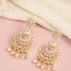 CZ Studded Floral Chandbali Earrings