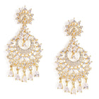 CZ Studded Floral Chandbali Earrings