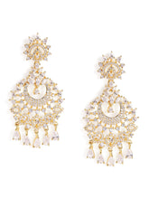 CZ Studded Floral Chandbali Earrings